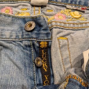 Lucky Brand embroidered bell bottoms